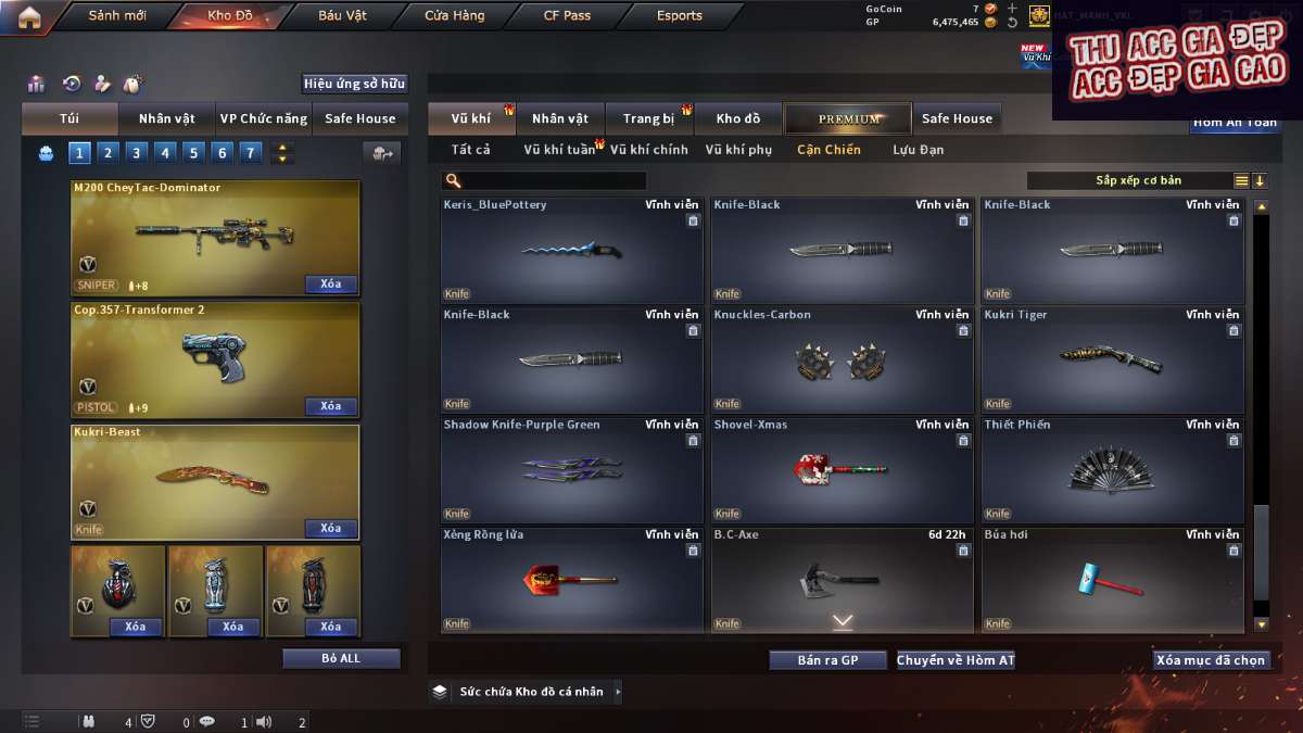 shop acc cf uy tin gia re